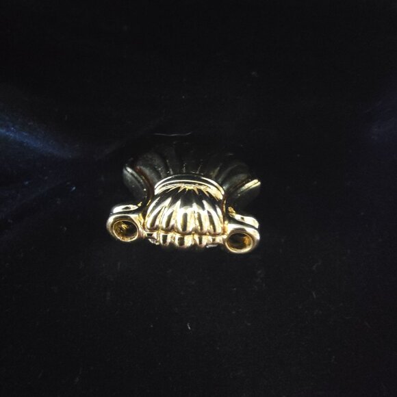 Nolan Miller Gold Faux Pearl Necklace Pave Crystals Lyre Shaped Pendant - Picture 10 of 14